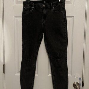 Gap Jeans Women’s 32 Black True Skinny Mid Rise Stretch Denim Cotton Blend